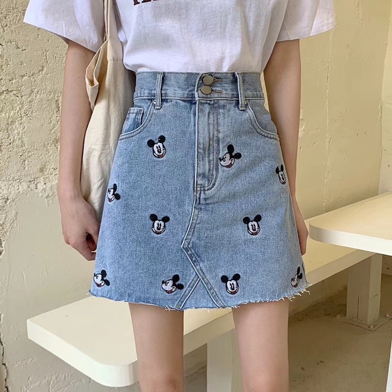 Chân váy jean new qc
