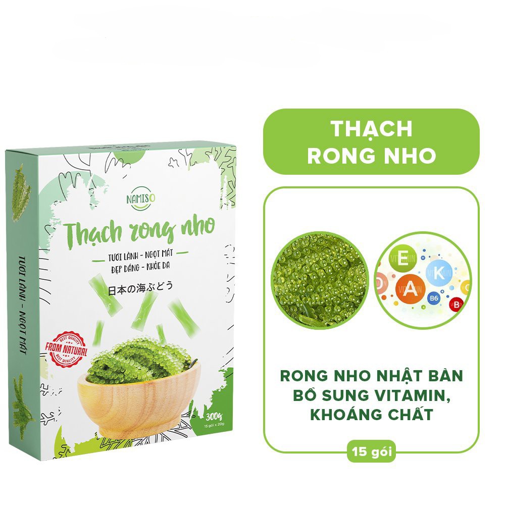 Thạch rong nho Namiso, thạch rong nho giúp khỏe da đẹp dáng