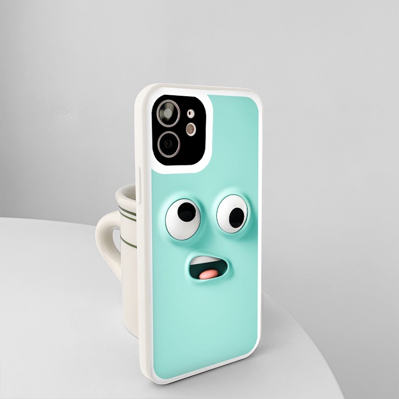 Ốp iphone - Ốp lưng iphone cạnh vuông viền camera Gương mặt hài hước dành cho ip 6 đến 14promax - ng149