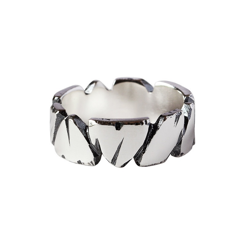 Creative stone texture ring ins personalized design sense retro made old sea withered stone rotten ring