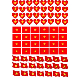 set 20 miếng dán mặt, sticker cổ vũ việt nam