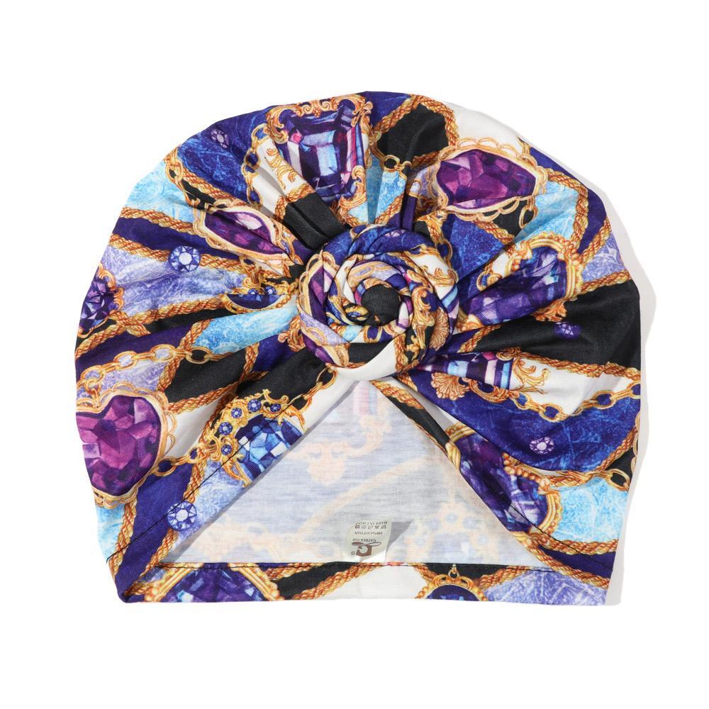 NEXTVN Mũ Turban Thắt Nút Bằng Vải Satin Cotton In Hoa