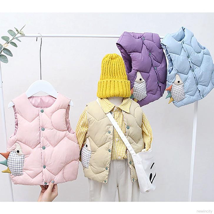 Áo khoác giữ ấm hoạ tiết hoạt hình phong cách Hàn Quốc cho bé