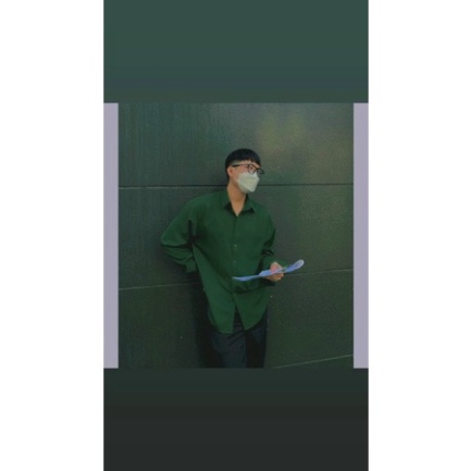 Áo Sơ Mi Lụa Xanh Lá Unisex KSS302