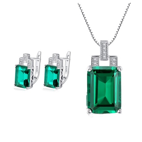 Combo Trang Sức Bạc Đính Đá Quý Sapphire Xanh BNT608 Bảo Ngọc Jewelry