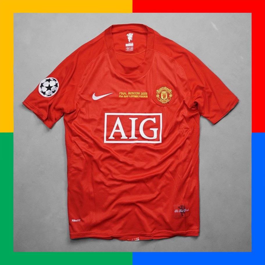 Bộ quần áo thể thao,áo đá bóng,áo thi đấu,đá banh Manchester United sân nhà,MU đỏ AIG 2007 - 2008 Hàng cao cấp nhất.