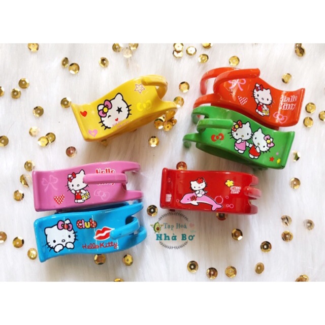 KẸP TÓC CÀNG CUA 3 RĂNG HÌNH KITTY HÀNG CAO CẤP