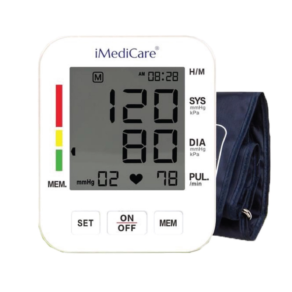 Máy đo huyết áp điện tử bắp tay iMediCare iBPM-6S, đo cả nhịp tim. Thương hiệu cao cấp tới từ Singapore. Thiết bị y tế c