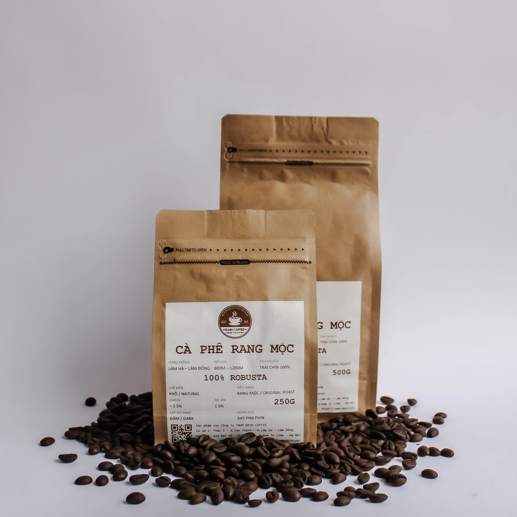 Cà Phê Rang Mộc 100% Robusta Xay Pha Phin