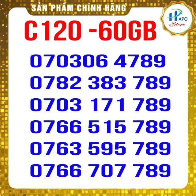 Sim 4G MOBIFONE C120 60Gb/tháng Mobifone - Hapo store 3