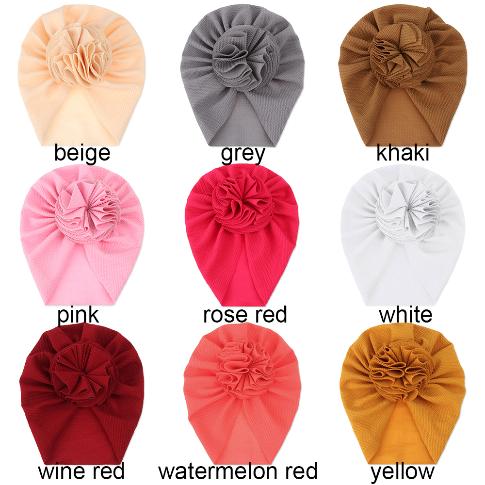 HANDMADE Khăn Turban Thắt Nơ Họa Tiết Hoa Cho Bé Gái