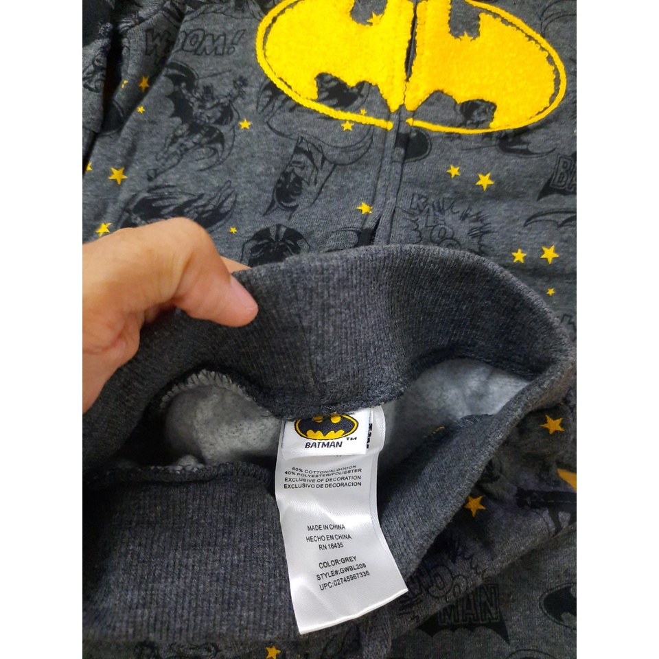 BỘ NỈ BATMAN CHO BÉ TRAI/ BỘ NỈ ẤM CHO BÉ TỪ 3-24M