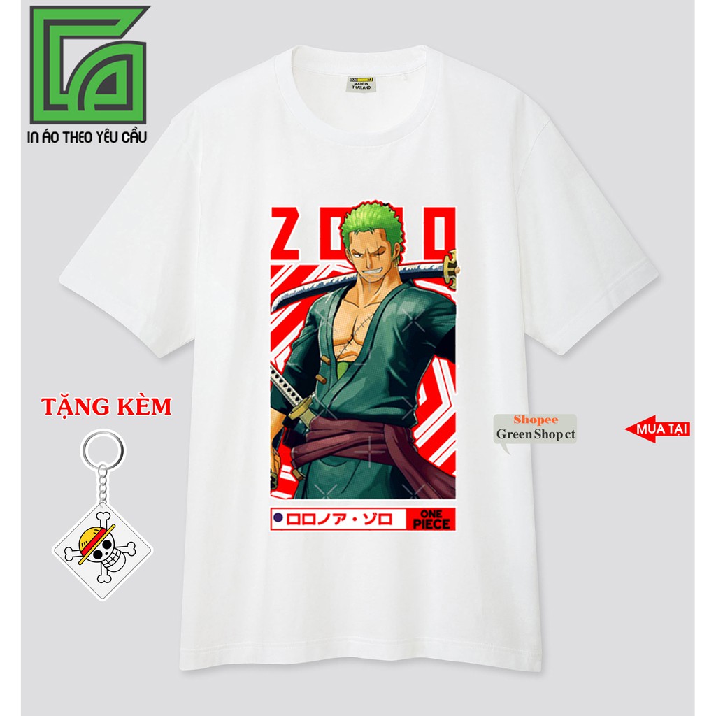 Áo Thun Zoro One Piece Siêu Ngầu 3 Màu Trắng Đỏ Đen Vải Thái S204