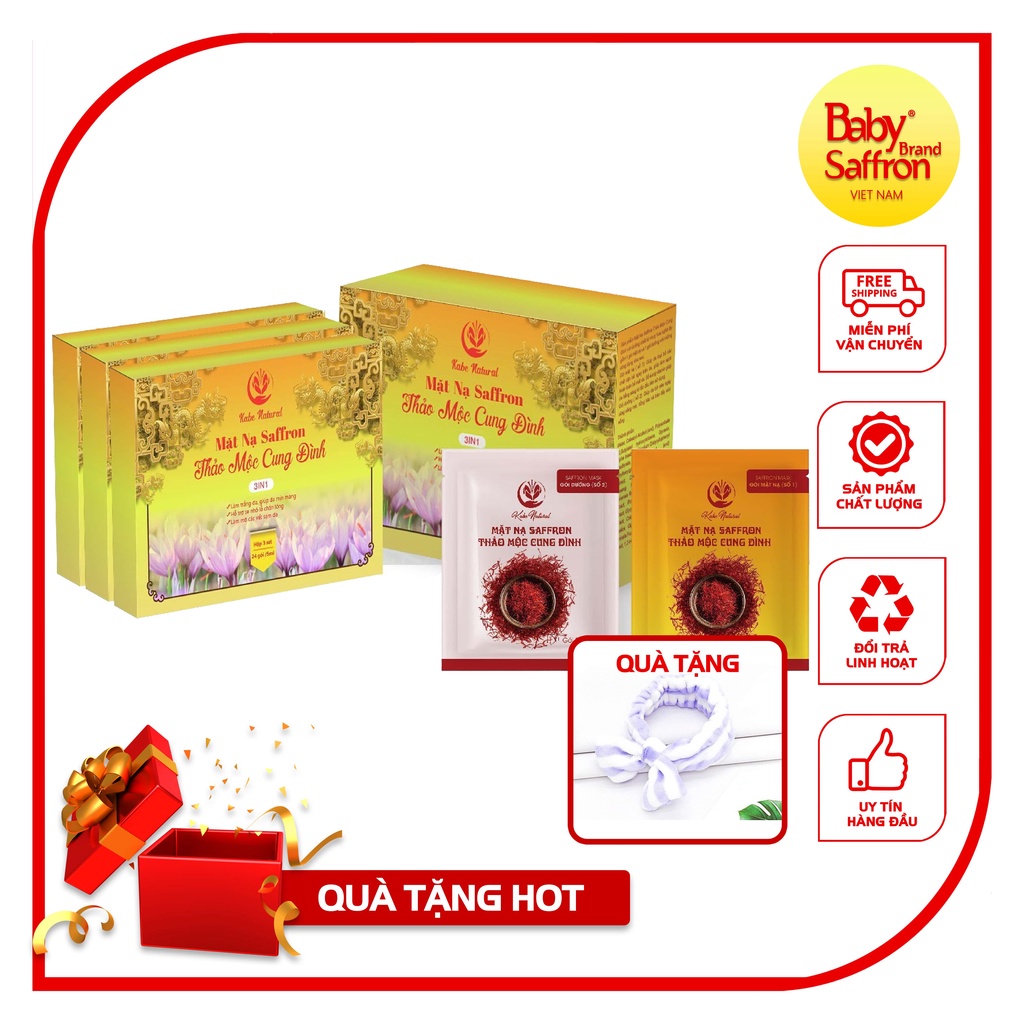 Mặt Nạ Saffron Thảo Mộc Cung Đình (Hộp 24 gói, liệu trình 3 tháng)