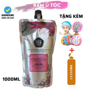 [Tăng Mũ]Kem ủ Tóc He Tepi Collagen Keratin 3 In 1 No3 plus 1000ml