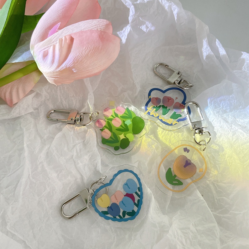 Móc Khóa Hình Hoa Tulip Dễ Thương Có Thể Dùng Làm Móc Khóa/Điện Thoại