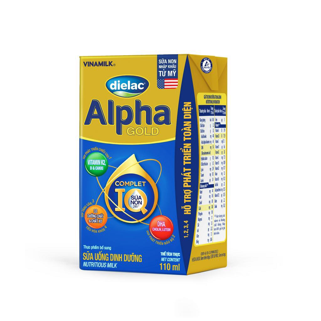 Thùng 48 Hộp Sữa Bột Pha Sẵn Dielac Alpha Gold IQ 110ml.