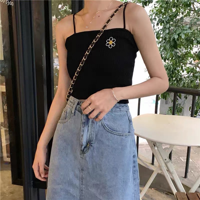 ÁO 2 DÂY HOA CÚC 🌼 ÁO Hai Dây Quây Len Tăm Zip Đen Trắng Rẻ 🌼 | BigBuy360 - bigbuy360.vn