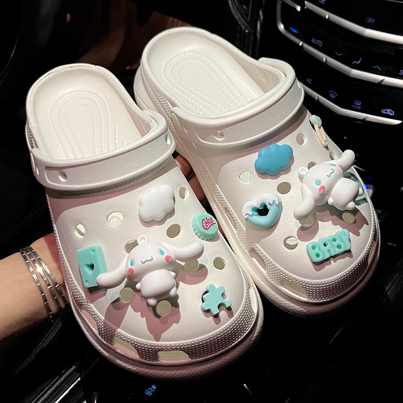Bộ Phụ Kiện Khóa Giày Crocs Họa Tiết Hoạt Hình Cinnamon Ba Chiều diy