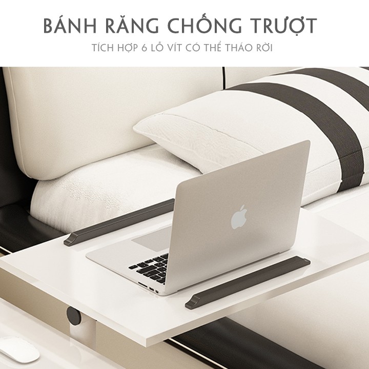 Bàn Laptop Di Động Thông Minh khung đôi, chân tròn, kèm giỏ bút - M015-2 | BigBuy360 - bigbuy360.vn