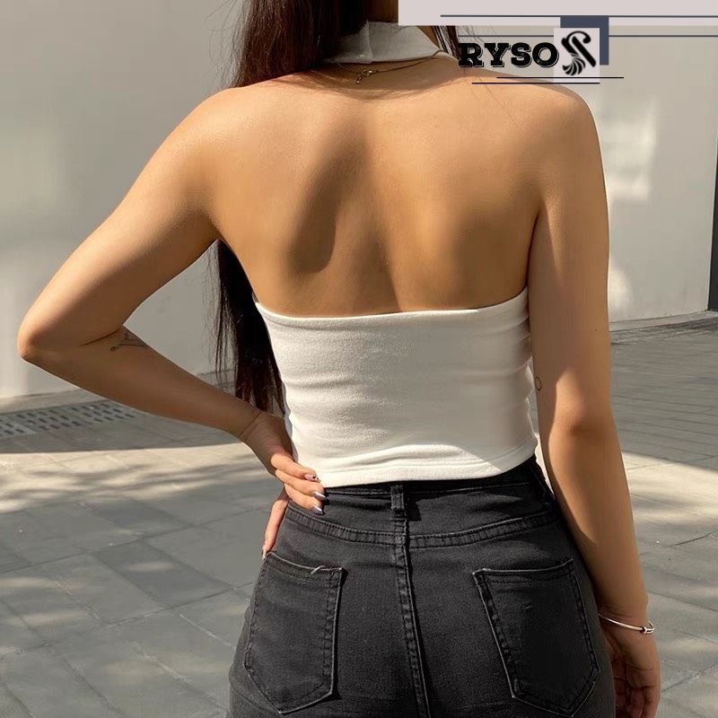 Áo Croptop Nữ Choàng Cổ Kiểu Yếm Hở Lưng Gợi Cảm, Áo kiểu nữ chất vải tốt mặc đẹp RYSO
