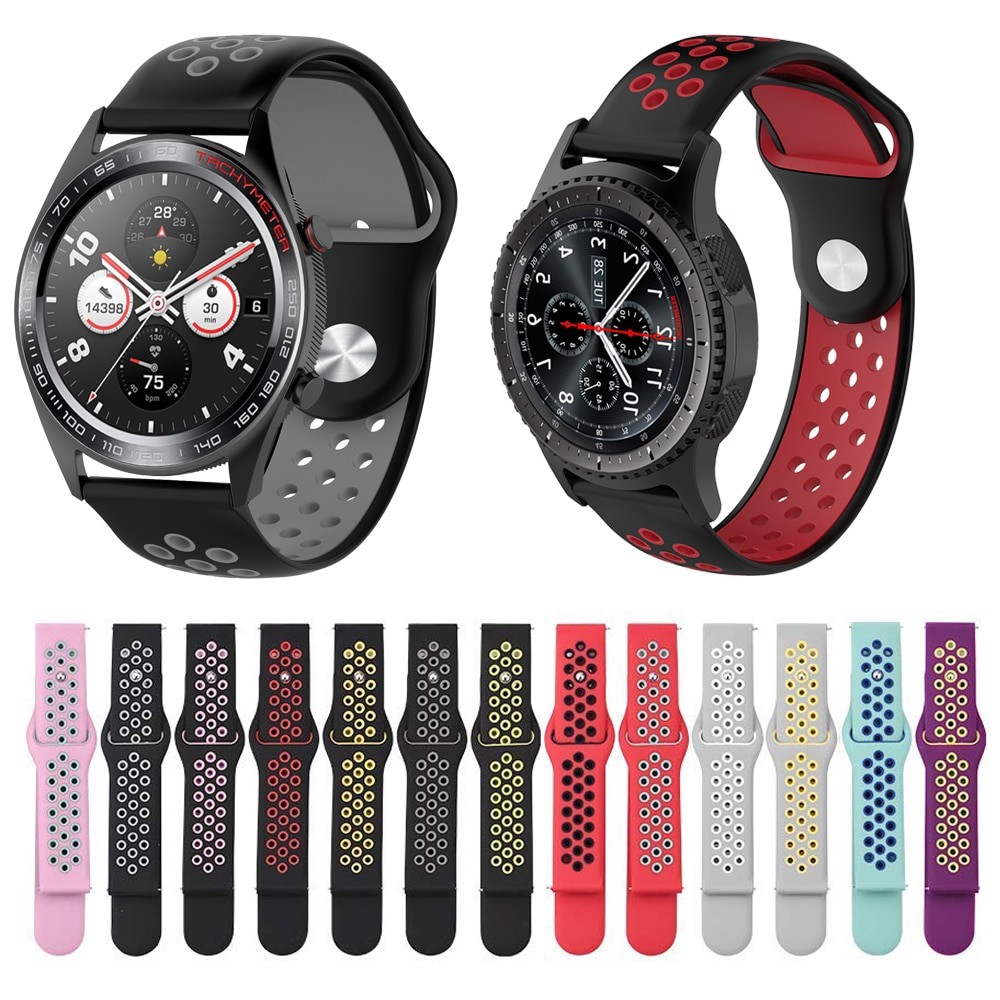 Dây đeo đồng hồ 20mm 22mm bằng silicone cho Huawei Gt Magic Samsung Gear S2 S3 42 46