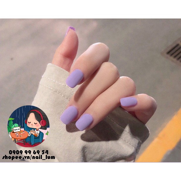 Móng Giả - Ngắn Đơn Màu [Sẵn Keo - Đóng Hộp 24 Chiếc Đủ Kích Cỡ]