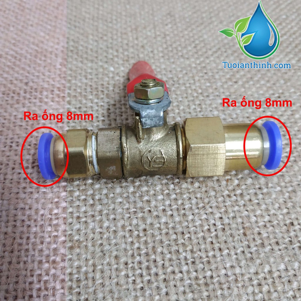 Bộ Van khóa ống hơi tưới phun sương ống 8mm