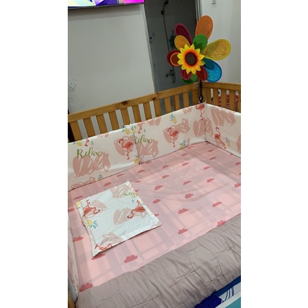 Quây cũi cho bé vải thô lụa Hàn Quốc