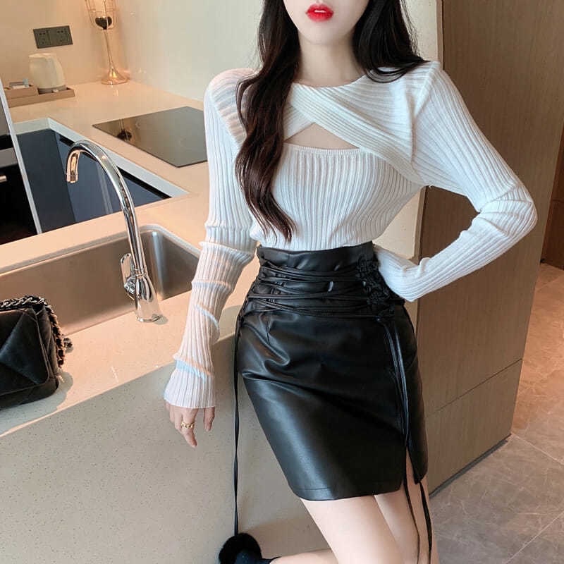 Áo Len Tăm Tay Dài Khoét Ngực Loại Đẹp Sexy