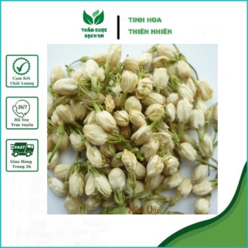 100 g Trà nhài nụ sấy lạnh cuống xanh nụ trắng thơm ngon loại 1 thảo dược sạch VN