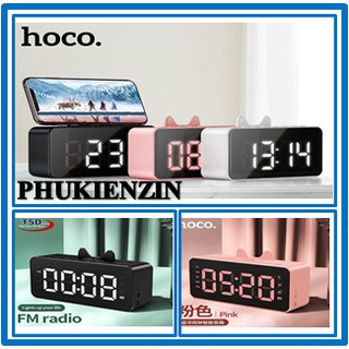 Loa bluetooth mini v5.0 hoco hk7 chính hãng có đồng hồ báo thức