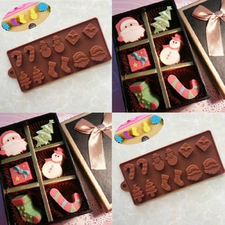 Silicone Cake Mold Christmas Tree Snowman Socks Chocolate Molds Ice Cube Tray