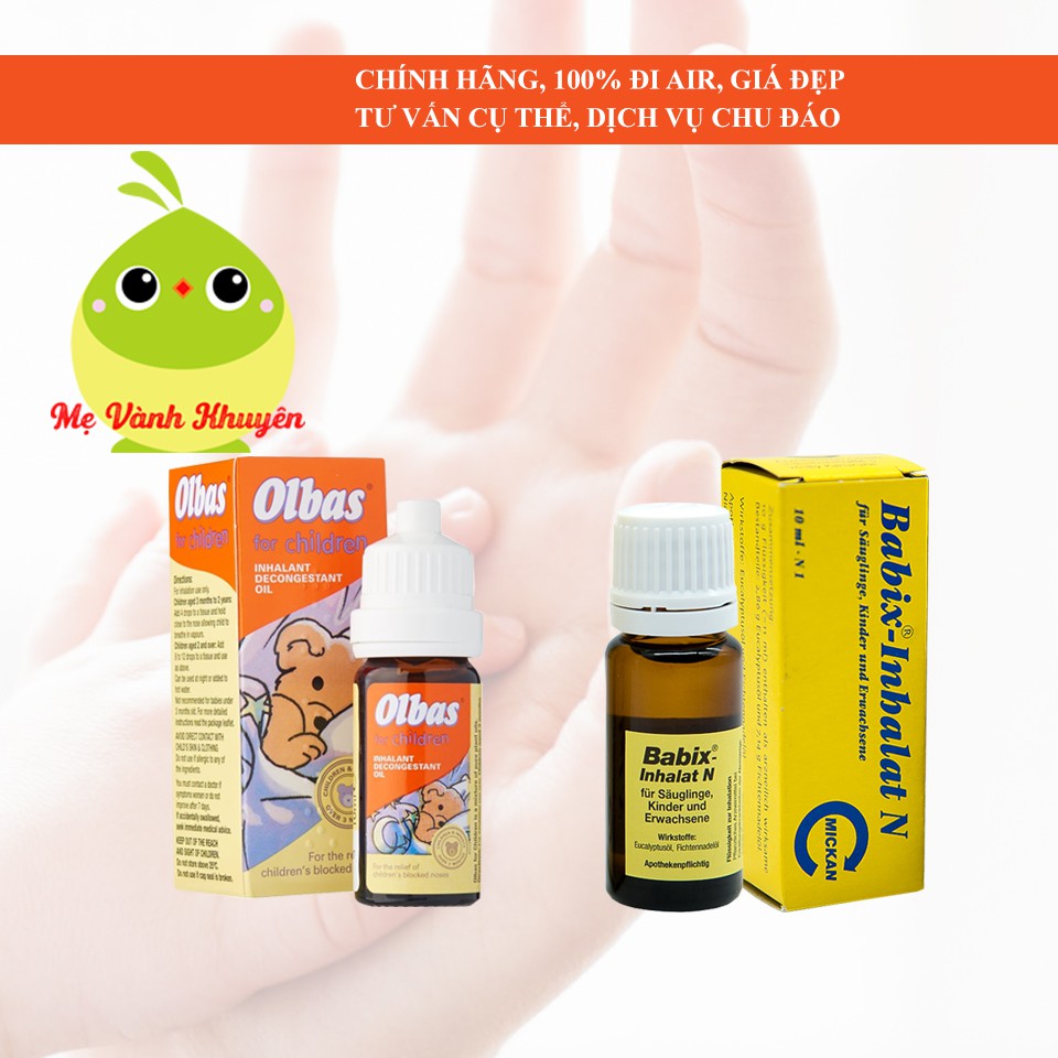 Tinh dầu giảm nghẹt mũi cho bé Olbas For Children/Babix Inhalat N, UK/Đức (12ml/10ml)