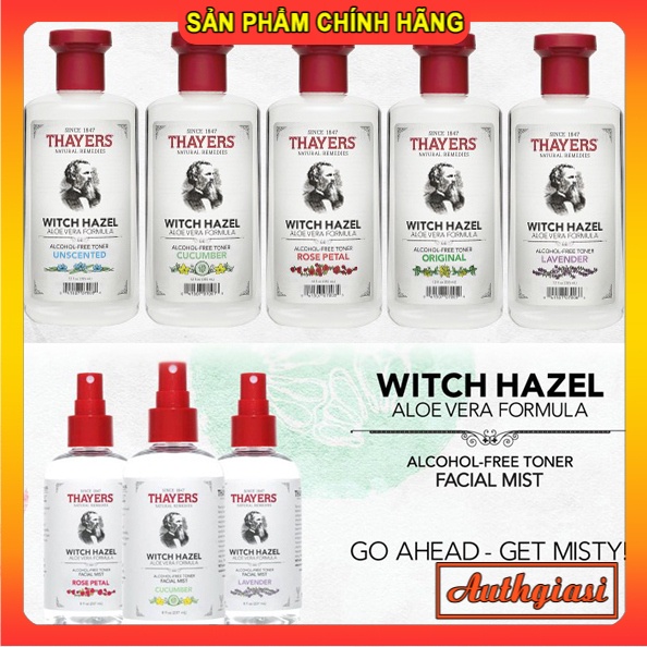 Nước Hoa Hồng Thayers Witch Hazel Toner NHH Thayer ( Best Seller ) làm sạch, se khít lỗ chân lông 355ml