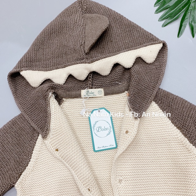 Áo khoác len cá mập cho bé trai 9m-4y