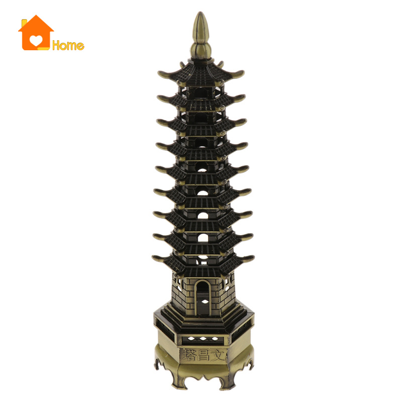 Đồ trang trí Tháp Phật Giáo Bằng Hợp Kim Kẽm 13cm