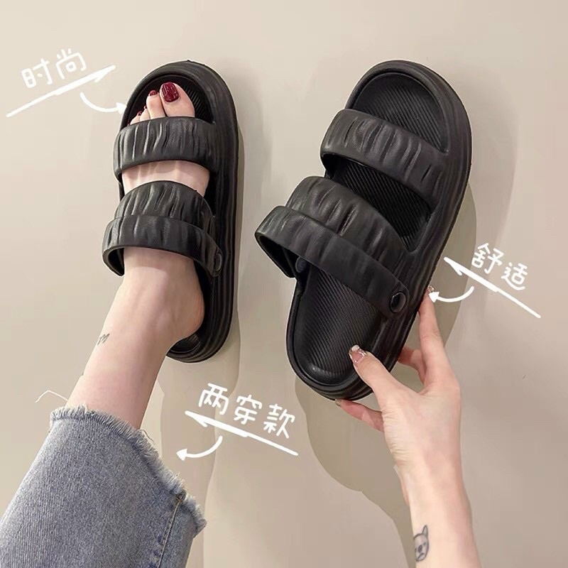 Dép Nữ  Dép Sandal Nhún Quai Hậu , Sandal học sinh Quai Nhún Đế cao 4cm Siêu Kute cực đáng yêu