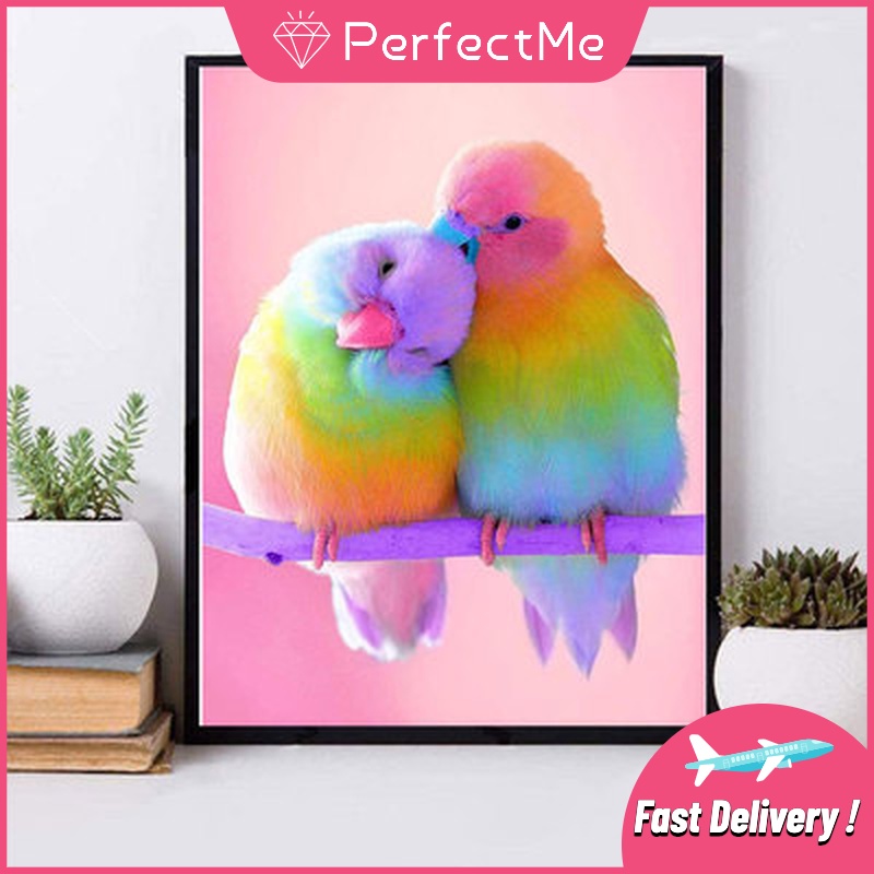 Set tranh đính đá 5D DIY hình hai chú chim 30*40