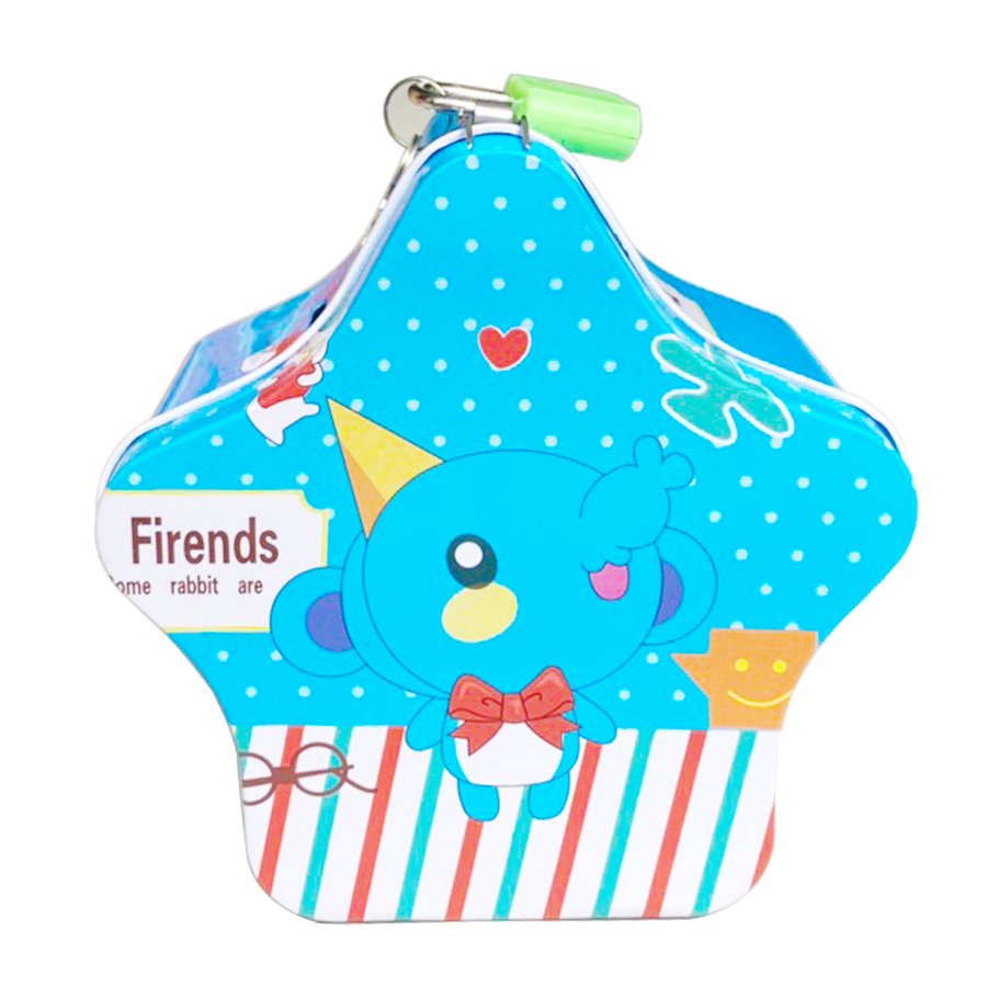 Két Sắt Ống Heo Tiết Kiệm Hình Ngôi Sao Có Khóa Mini Cho Bé