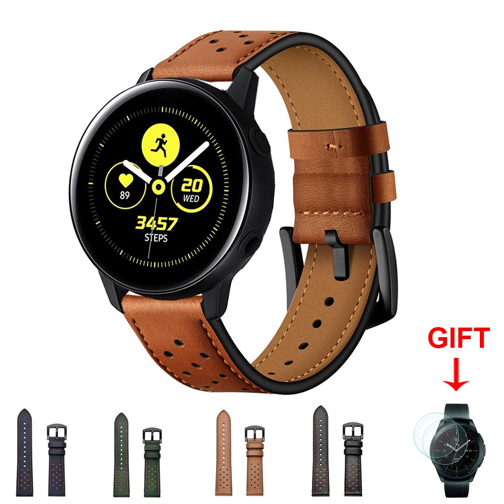 Dây Đeo Bằng Da Thoáng Khí 20mm Cho Đồng Hồ Thông Minh Samsung Galaxy Watch 42mm / Gear S2 Classic / Galaxy Watch Active / Active 2