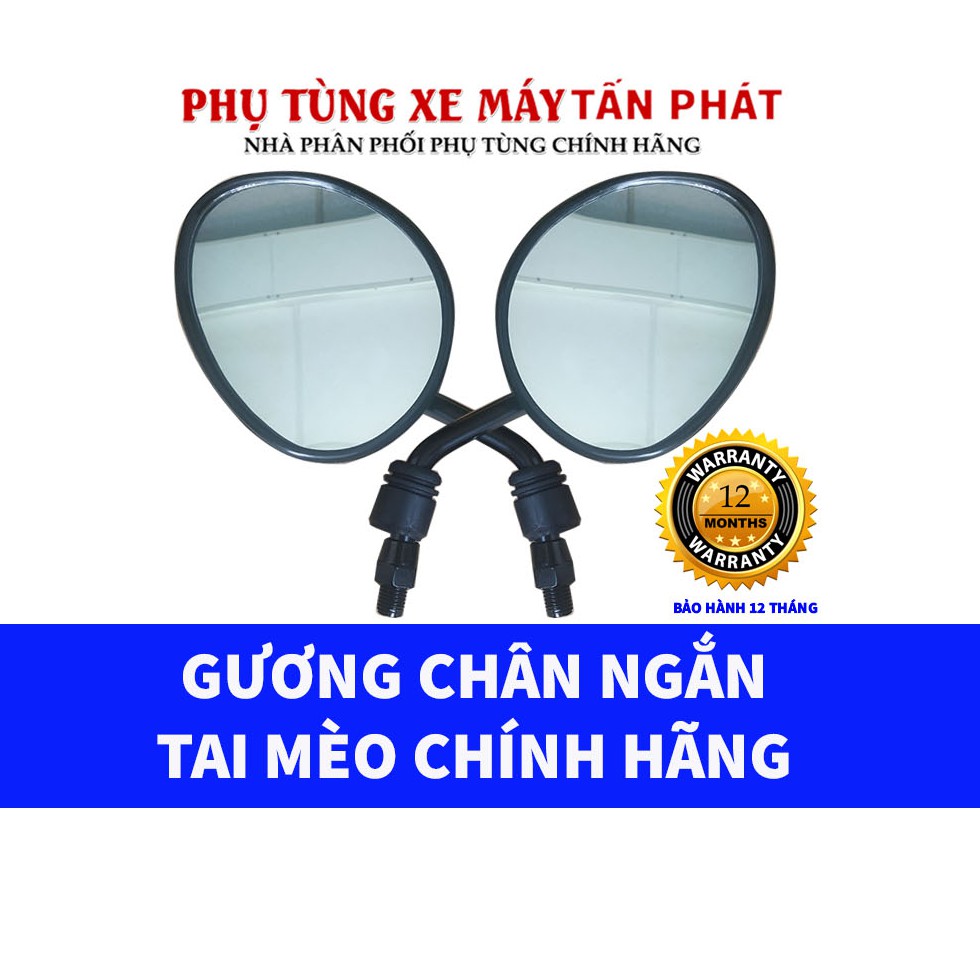 [Siêu Gọn Gàng] Gương Kính Chiếu Hậu Xe Máy Chân Ngắn Hình Tai Mèo Chính Hãng Bảo Hành 12 Tháng