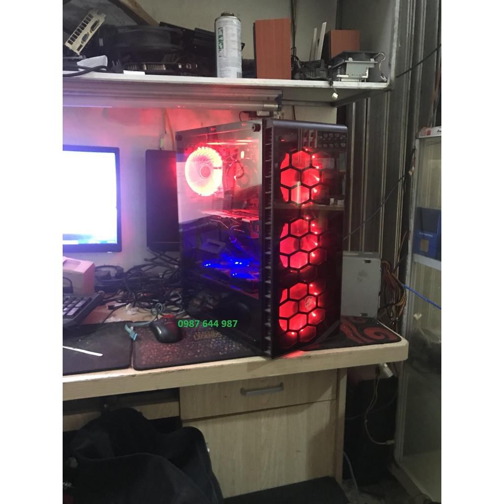 Bộ Case máy tính chơi game LOL Max setting. 3 Fan led, Vỏ kính cường lực trong suốt | BigBuy360 - bigbuy360.vn