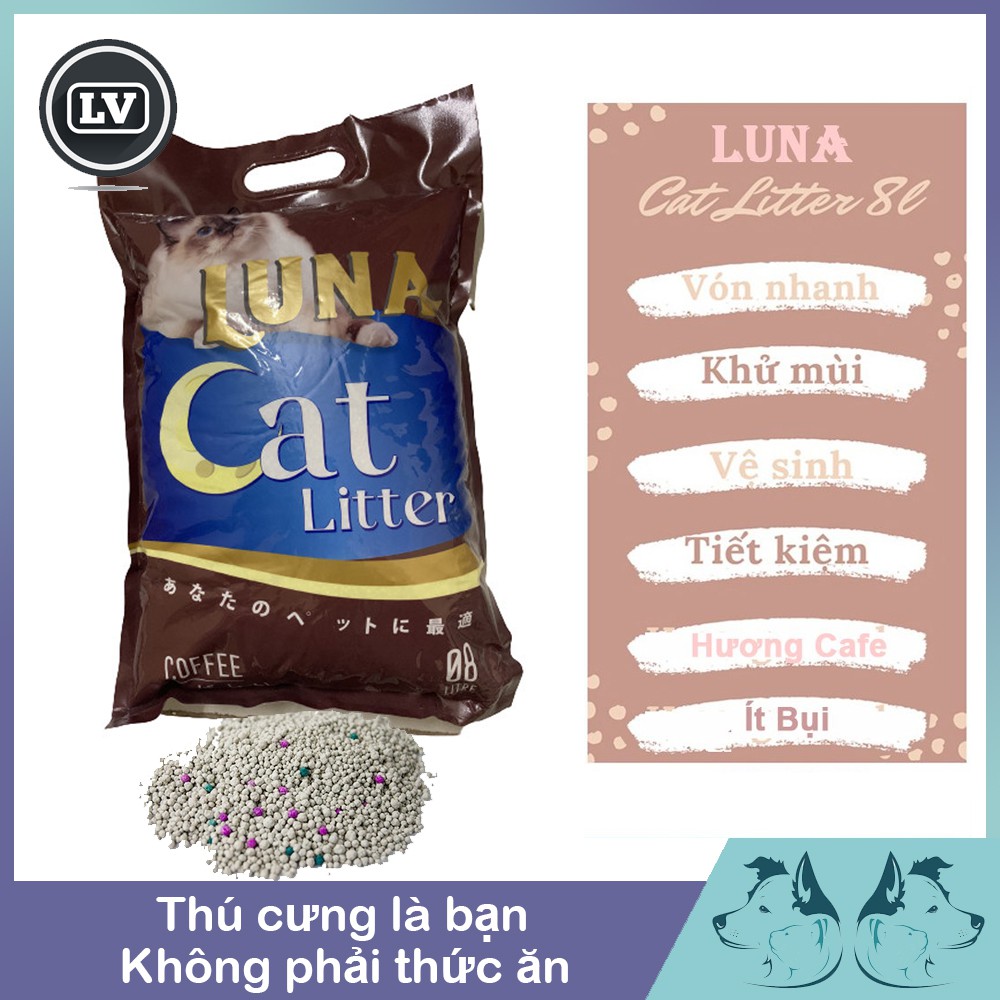 CAT LITTER Cát vệ sinh cho mèo - Cát vệ sinh khử mùi diệt khuẩn cho mèo cát Luna Nhật Bản 8L
