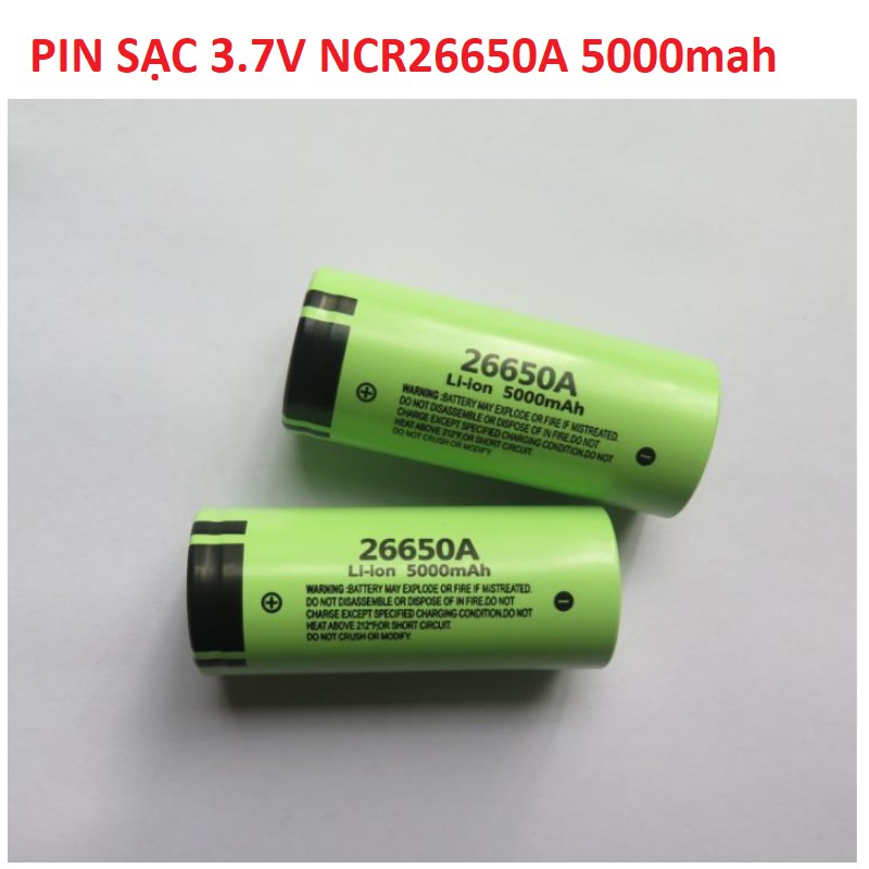 Cell pin 26650 Panasonic 3.7v  NCR26650A dung lượng 5000 mAh dòng xả tối đa 25A