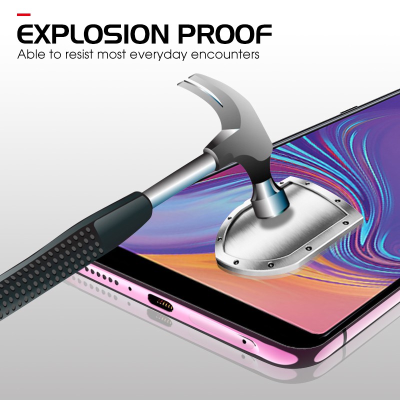 Kính cường lực 9D bảo vệ màn hình cho Samsung Galaxy M10 M20 m50 A8 Plus A7 A9 2018