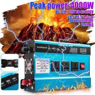 10000W xe năng lượng mặt trời hợp kim nhôm Inverter 4 USB Interface Modified Sine sóng Chuyển đổi AC 220V DC 12V / 24V