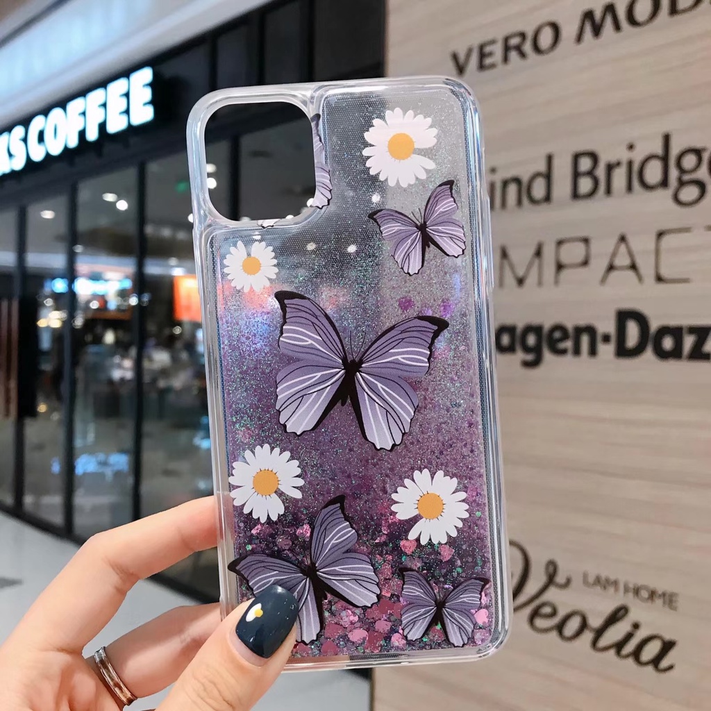 Ốp Điện Thoại TPU Dẻo Họa Tiết Cát Chảy Lấp Lánh Cho iPhone 6 6S 8 Plus X XR XS Max 11 Pro Max 12