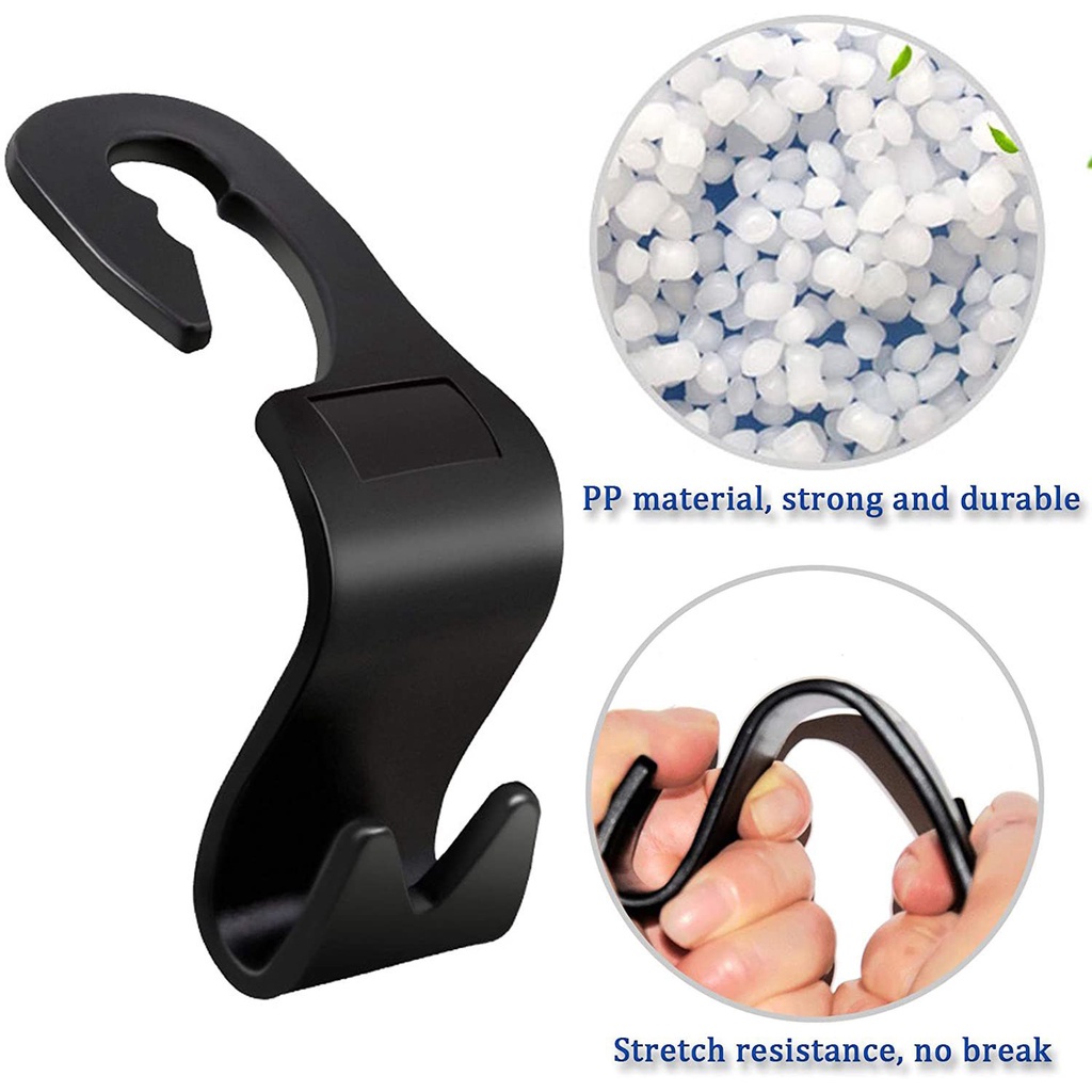 Set 4 Móc Treo Đồ Gắn Lưng Ghế Xe Hơi Đa Năng Tiện Dụng