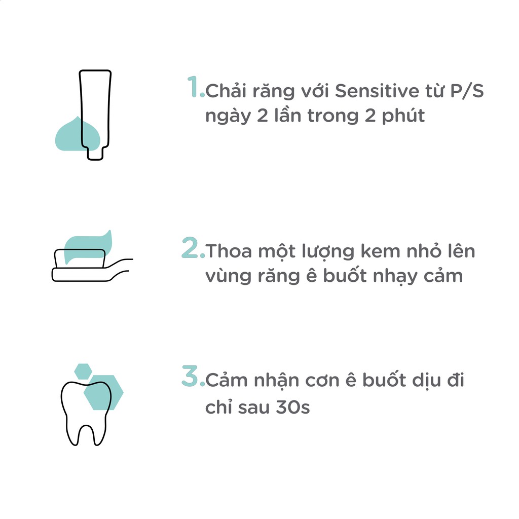 Bộ 3 Hộp Kem đánh răng P/S giảm ê buốt sau 30 giây Sensitive Mineral Expert Fresh Mint với tác động từ khoáng 100g